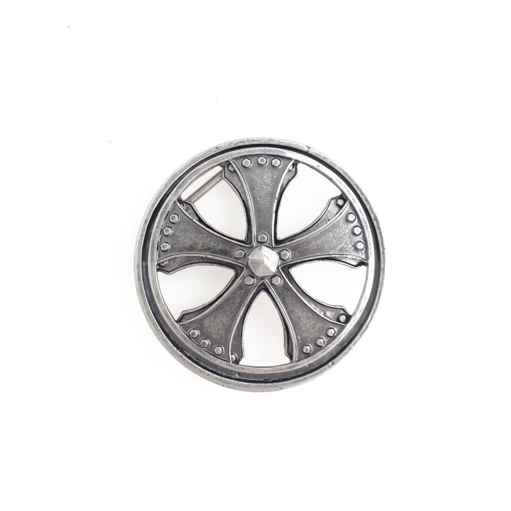 303-AN-SIL Men&rsquo;s Hip Hop Antique Silver Spinner Rim Rotating Axis Belt Buckle