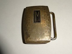 Sterling Belt Buckle by Hickok Made in USA Monogrammed IM