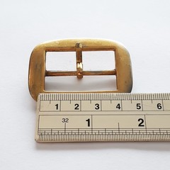 Vintage Gold-Tone Belt Buckle 40mm Pin Rectangle Shape School Uniform Hardware