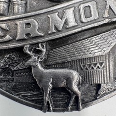Vintage 1986 Siskiyou Vermont State Belt Buckle T-55 Freedom & Unity Made in USA