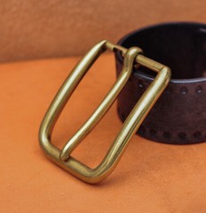 Retro Brass Long Big Heavy Single Prong Pin Leather Belt Buckle Fits 40MM Strap