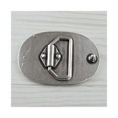 Belt Buckle with Wall Tear Design, Antique Silver, Modern & Industrial