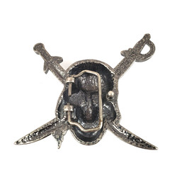 Disney Pirates of the Caribbean Enameled Skull & Crossed Swords Belt Buckle
