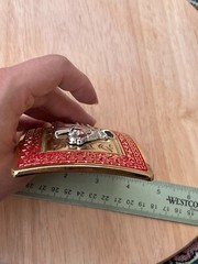 Western Buckle Gold Silver Red Horse Head Cowboy Buckle Fit 2 » Hebilla Vaquero