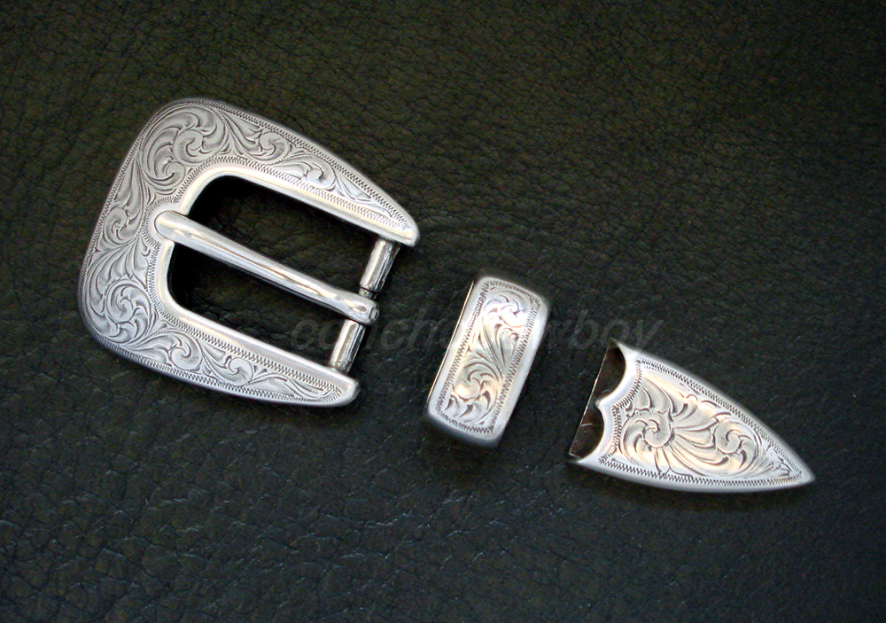 Western Antique Floral Engraved Pattern Belt Buckle Set Fits 3/4&Prime; Belt strap
