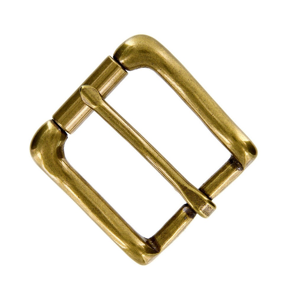 Classic Solid Brass Buckle Antique Roller Belt Buckle fits 1-1/8&Prime; (30mm) Wide