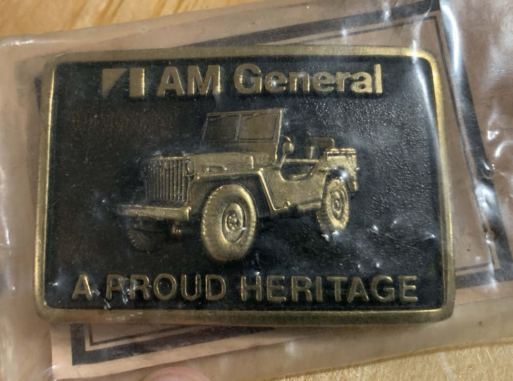 1980&rsquo;s AM General A proud Heritage Militery Solid Brass Belt Buckle New In Bag