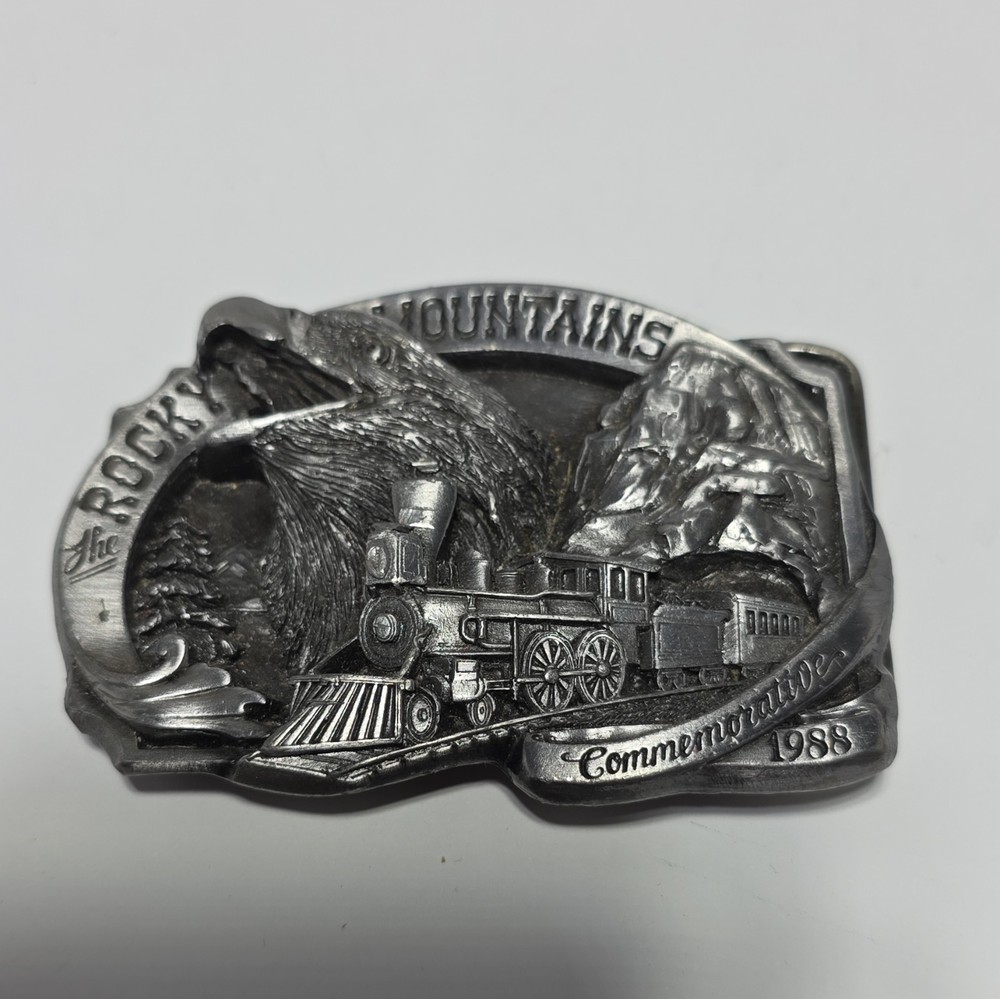 The Great American Buckle Co. Rocky Mountains Train 1988 Limited Belt Buckle