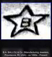 B.A.BALLOU & CO. STERLING/14K FRONT MONOGRAMMED “DGP” BUCKLE-1 3/4”X1 1/4”