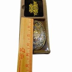 NOS State of Oklahoma Diamond 75th Jubilee Belt Buckle 24K GP NEW FACTORY SEALED