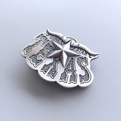 Vintage Silver Plated Western Star Cowboy Belt Buckle Boucle de Ceinture