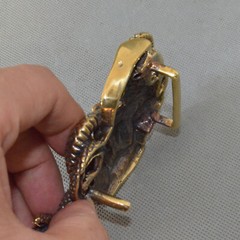 Casting Solid Brass Skull Snake Belt Buckle,Punk Skull Unique Men&rsquo;s Buckle, gift