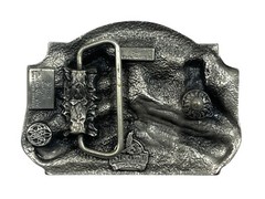 HARLEY DAVIDSON Belt Buckle 1986 D-40 Siskiyou USA Pewter The Pride is Back