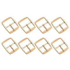 8Pcs 1.26&Prime; Single Prong Belt Buckle Square Center Bar Buckles, Light Gold