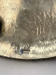 Huge Mexico Alpaca Silver Eagle Head Buckle Belt Vintage 4.25&Prime; Long 96 grams