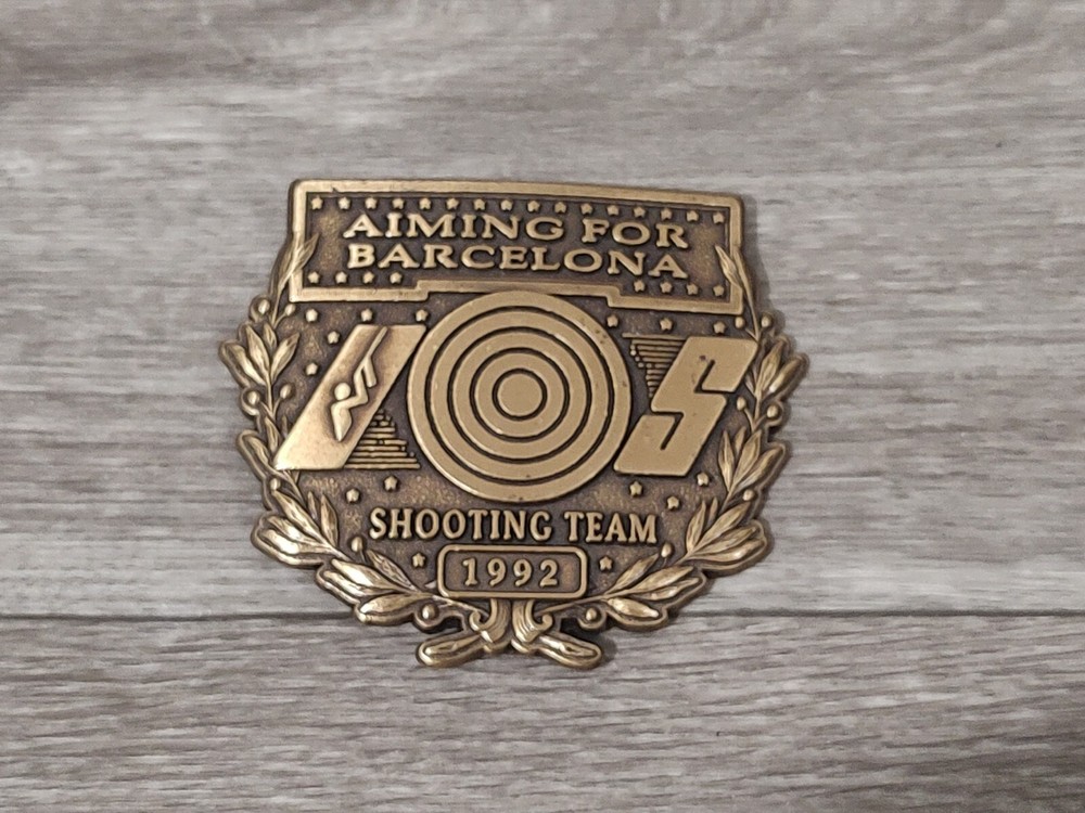Aiming For Barcelona Shooting Team 1992 Belt Buckle, Complete