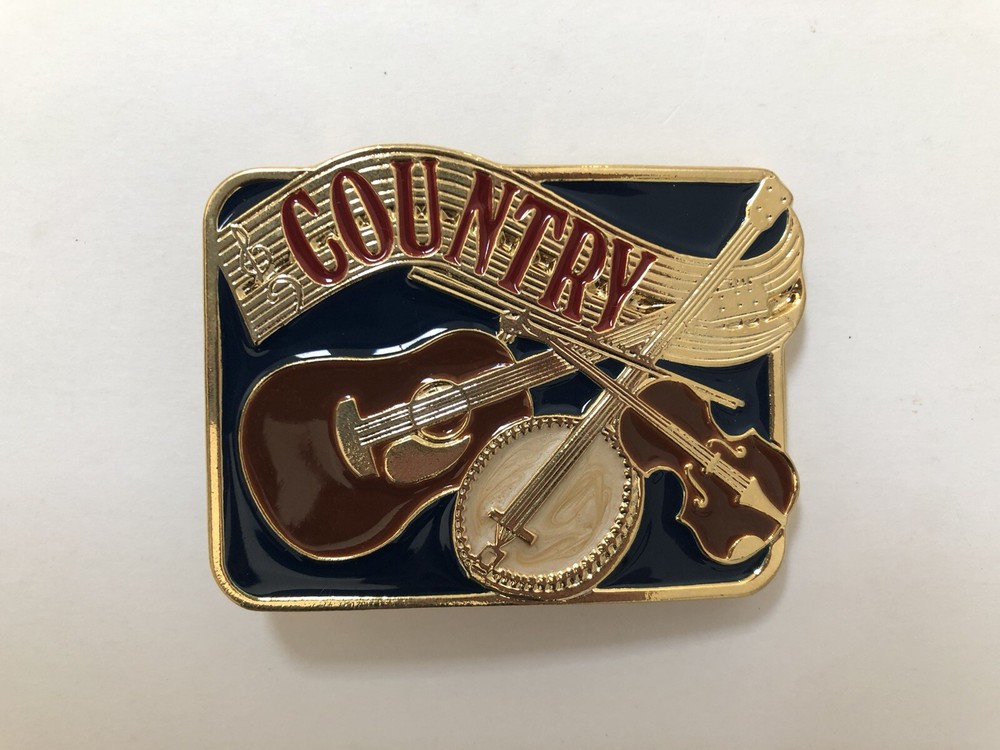 Country (Music) Western Belt Buckle Guitar Banjo Fiddle