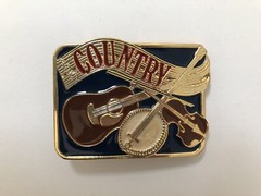Country (Music) Western Belt Buckle Guitar Banjo Fiddle
