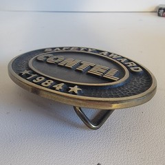 Contel Safety Award Belt Buckle 1984 Anacortes Brass Works Solid Brass