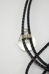 Silver and Black Metal Bolo with End of the Trail Slide Made in USA