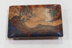 Artisan Nathan Shands exotic wood,turquoise,lapis malachite inlay belt buckle