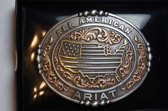 Ariat Western Belt Buckle All American Oval Logo Silver A37051
