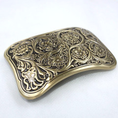 Solid Brass Flower Belt Buckles Tongue Pin Belt Buckle Fits For 1.5 INCHES Belt