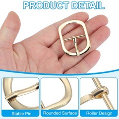 9Pcs 1&Prime; Single Prong Metal Roller Pin Belt Buckles Black/Silver/Light Gold