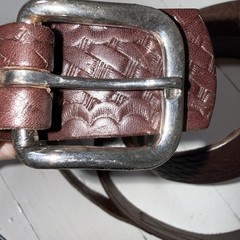 Boston 1.75” Garrison Dark Brown Leather Silver Buckle Belt Made In USA Sz 50