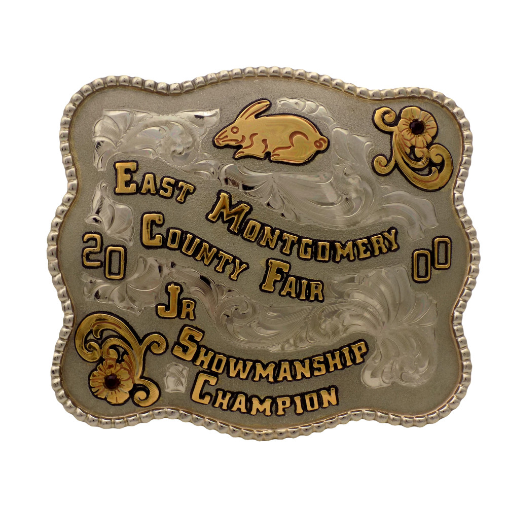 LARGE SUPERIOR TROPHIES JR CHAMPION 110.5 X 95MM TROPHY BELT BUCKLE 137GR #5059