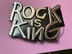 Rock Is King – Fashion Music Brand NOS Raised Letters Belt Buckle – In Box