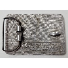 Vintage 1977 Climax Colorado Safety First Mining Belt Buckle Silver Tone Metal