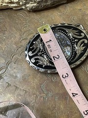 Abalone Xmas WESTERN SILVER BELT ADJUSTABLE BUCKLE MEN WOMEN UNIQUE VALENTINE
