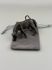Sculptural Grazing Horse Belt Buckle Equestrian Bronze Tone