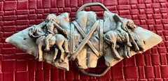 1993 New Vintage GAP Tomahawk Battle Ax Arrowhead Mens Indian Belt Buckle