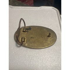 Vintage Chevrolet 1957 Chevy Bel Air Blue Car Enamel Brass Tone Belt Buckle