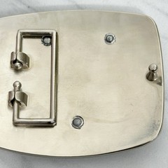 Letter U Rhinestone Initial Monogram Silver Tone Belt Buckle – 3.16&Prime; x 2.78&Prime;