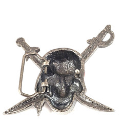 Disney Pirates of the Caribbean Enameled Skull & Crossed Swords Belt Buckle