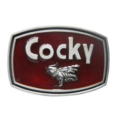Vintage Style Red Enamel Western Animal Rectangle Belt Buckle also Stock in US