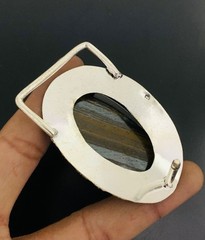 Iron Tiger Eye Gemstone 925 Sterling Silver Handmade Belt Buckles Gift For