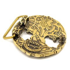 World Tree belt buckle, Old Norse Scandinavian Nordic Celtic Pagan runic Tree