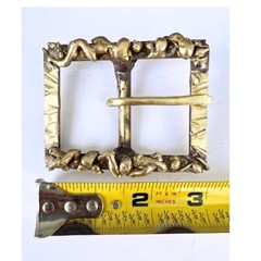 Handmade Solid Brass Belt Buckle USA | 1.5&Prime; Retro Artisan Buckle Men & Women
