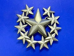 Eleven Five Pointed Star Cutout Silver Color Western Style LARGE Belt Buckle
