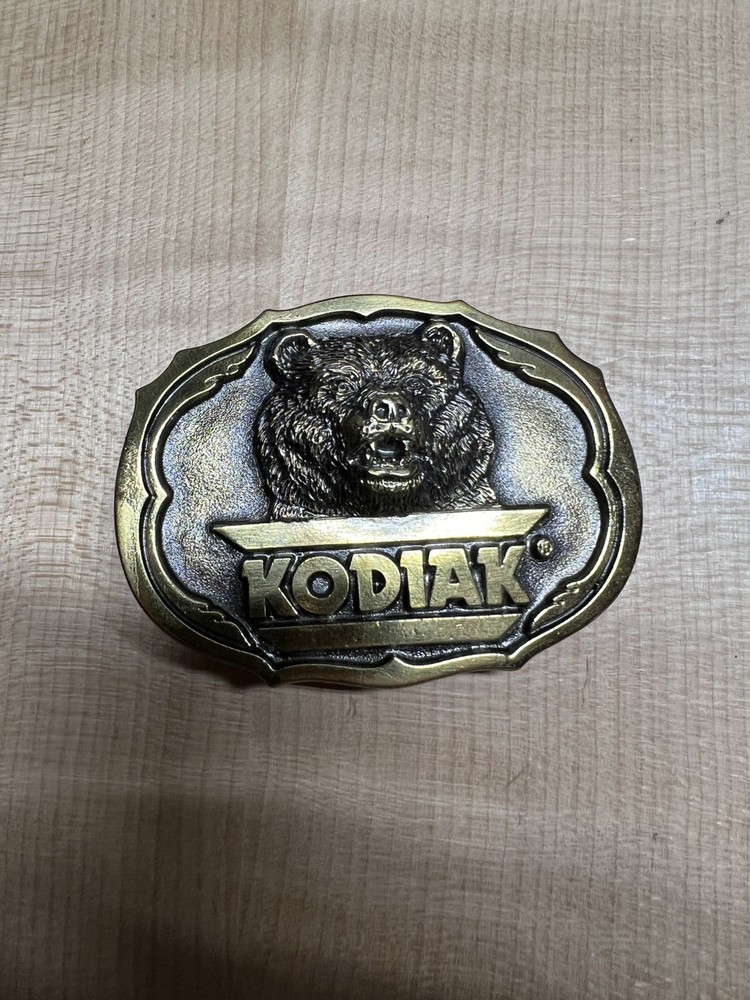 Vtg Great American Buckle Kodiak Smokeless Tobacco Bear Belt Buckle