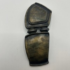 Vintage 1987 Trophy USA Hinged Belt Buckle Brass Patina Western Style RARE