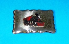 Belt Buckle Train Steam Locomotive 3 1/4&Prime; x 2&Prime; Very Nice Used