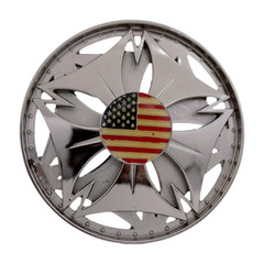 Men Women Silver Metal Buckle Spinning USA Flag United States America Hip Hop