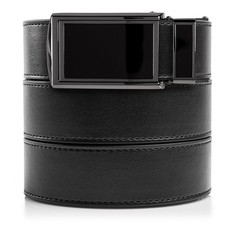 SlideBelts Men&rsquo;s Vegan One Size, Black Leather With Buckle (Vegan)