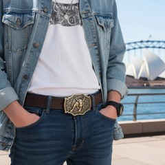 Men Antique Gold Metal Belt Buckle Cowboys Western Fashion Bull Rodeo 3D Style
