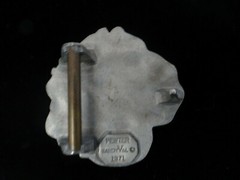 Sandy Val Pewter Belt Buckle Ladys Head Floral 1971 Hippy Era